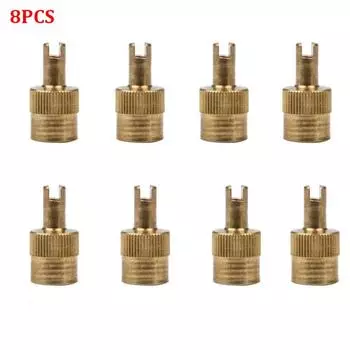 8 шт. никелированные латунные колпачки для штока клапана, медные пылезащитные колпачки для клапанов шин, автомобильная крышка клапана для автомобиля, мотоцикла золотой