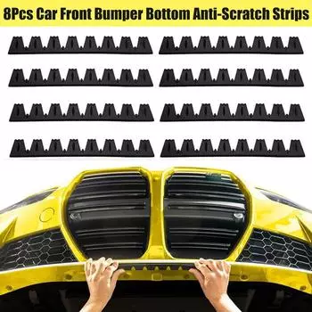 8 шт., нижняя часть переднего бампера автомобиля, противоцарапающая полоса, защитная пластина, защита бампера от столкновений для опущенного автомобиля