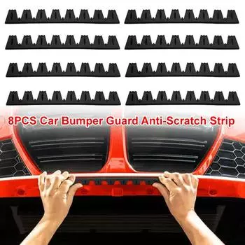 8 шт., нижняя часть переднего бампера автомобиля, противоцарапающая полоса, защитная пластина, защита бампера от столкновений для опущенного автомобиля