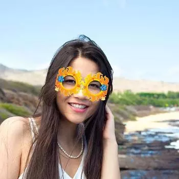 8 шт., очки для вечеринки в тропическом стиле, веселые гавайские бумажные очки, фламинго, пальмовые листья, ананасы, дизайн, детские летние вечеринки, пляжное украшение 8pcs