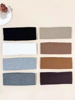 8 шт. Однотонная повседневная универсальная дышащая влагоотводящая женская повязка на голову, повязка для фитнеса и йоги