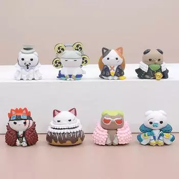 8 шт. One Piece Tony Chopper Ace Luo Cartoon Cat Anime Cos Pirate King Character Handmade Спальня Украшение Детская игрушка Подарок