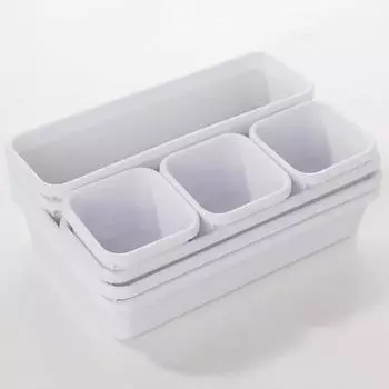 8 шт., органайзеры для ящиков, бытовой пылезащитный стол, ящик для хранения канцелярских принадлежностей, женский органайзер для макияжа для кухни, аксессуары для ванной комнаты белый