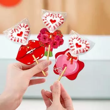 8 шт./пакет леденец декор цветок упаковка конфеты мешок конфеты подарочная бумажная открытка свадебный декор День святого Валентина LOVE сердце праздничные принадлежности 8pcs