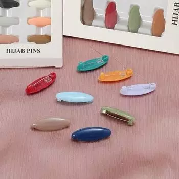 8 шт., пластиковая защитная булавка для шарфа ярких цветов, игла для вуали, зажим для шелковой шали, защита от воздействия, пряжка для шарфа, модные аксессуары