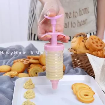 8 шт., пластиковое устройство для трубок, пистолет для трубок для печенья, насадки для выдавливания крема, аксессуары для выпечки, кондитерские инструменты, пистолет-распылитель, инструменты для торта белый