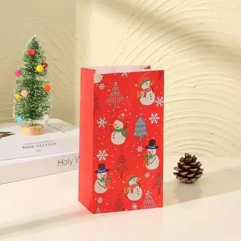 8 шт. Подарочные пакеты «Снеговик» Красочные мультяшные пакеты для упаковки подарков Милые крафт-пакеты Украшение для вечеринки A