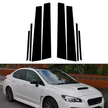 8 шт. подходят для Subaru WRX STI 2015-2021 глянцевые черные автомобильные дверные накладки на столбы комплекты наклеек для украшения окон