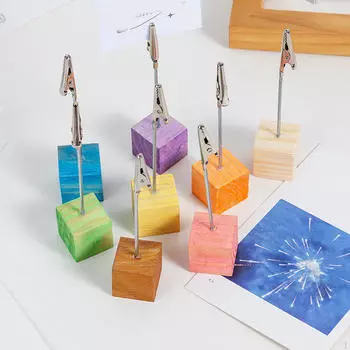 8 шт., подставка для заметок, папка для заметок, настольный держатель для карточек, цветные деревянные зажимы «сделай сам» для