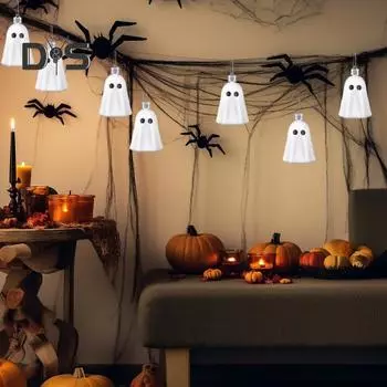8 шт. Подвеска в виде привидения, легкая подвеска на Хэллоуин, украшения в виде привидения, жуткие мини-украшения в виде привидения, подвески для деревьев, стен, дверей 8pcs