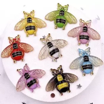 8 шт., полимерный блестящий красочный альбом «Цикада» со стразами и плоской задней частью, 1 отверстие