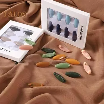 8 шт. прищепки, противоскользящие, легкие, защищающие от воздействия булавки для воротника, защитные булавки, инструмент для фиксации повязки на голову, фиксирующая булавка для шарфа, пластиковая брошь A