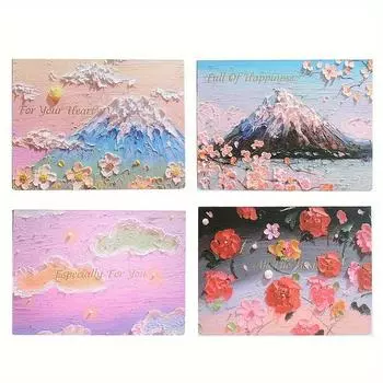 8 шт. простых поздравительных открыток с днем рождения, поздравительных открыток, конвертов и наклеек с печатью, креативных поздравительных открыток ко Дню святого Валентина 8pcs