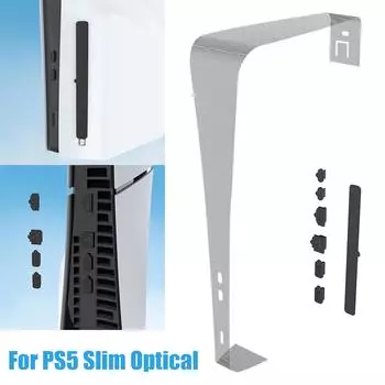 8 шт. противопылевой сетки ПВХ+силиконовая пылезащитная сетка с пылевыми заглушками для Playstation 5 Slim Disc и цифровой версии для консоли PS5 Slim чёрный