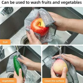 8 шт., проволочная салфетка для мытья посуды, сетка с антипригарным маслом, безмасляная салфетка для чистки кухни, тряпка для чистки кухонной плиты, вытяжки, кастрюли, раковины 8pcs