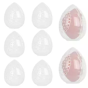 8 шт. прозрачный цветной чехол для макияжа и спонжа для макияжа, чехол для яиц, дорожный чехол-менеджер для женщин и девочек 8pcs