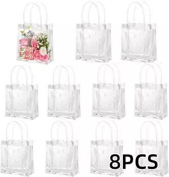 8 шт. ПВХ прозрачная сумка-тоут праздничная подарочная упаковка коробка может быть застегнута на пуговицы сумки-тоут 13X15X7cm