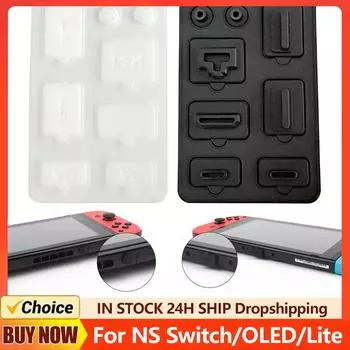 8 шт. пылезащитный комплект силиконовых пылезащитных заглушек, сменные аксессуары для игровой консоли NS Switch/Switch OLED/Switch Lite
