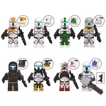 8 шт. различных солдатиков, детские сборные строительные гуманоидные игрушки One Size