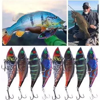 8 шт., размер 8 см/11,8 г/шт., окрашенный VIB с 3D-глазами. Бионическая рыболовная приманка полной глубины с крючком 6#.