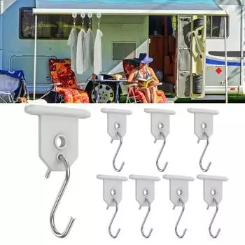 8 шт. резиновых вешалок для палаток автофургонов, черные/белые/серые крючки для тента для кемпинга, прицепы Black-One Hole