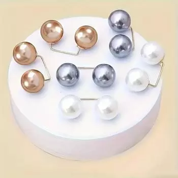 8 шт. роскошных английских булавок с жемчужным декором - нескользящие, регулируемые, универсальные броши для платья, талии, воротника, шарфа, модных аксессуаров разноцветный