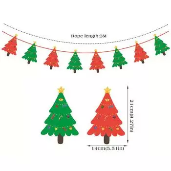 8 шт. Рождественская подвеска-флажок, рождественские подвесные украшения, веселая рождественская вечеринка, украшения для дома и двери, декор Навидад 2024