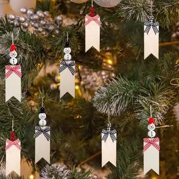 8 шт. Рождественские чулки, подвесные бирки, деревянные бирки с именами, бусины для снеговиков, сделай сам, знак, орнамент
