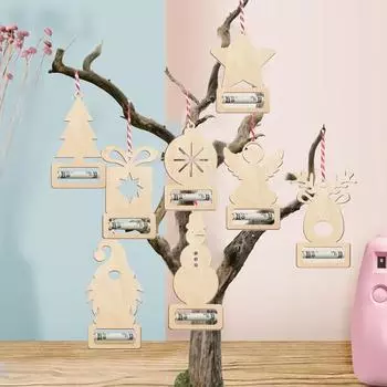 8 шт. рождественские держатели для денег деревянные рождественские открытки держатель для денег подарок забавный держатель для денег украшения разноцветный