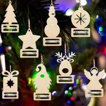 8 шт. рождественские держатели для денег деревянные подарочные карты украшения рождественская елка подвесной держатель для купонов