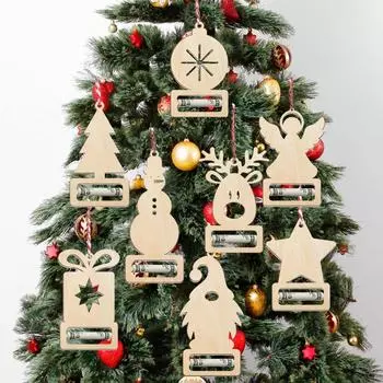 8 шт. рождественские держатели для денег деревянные рождественские открытки держатель для денег подарок забавный держатель для денег украшения 1