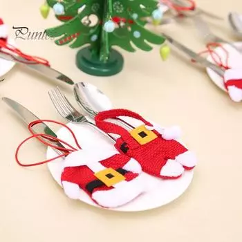 8 шт. рождественские держатели для столовых приборов сезонные праздничные чехлы для столовых приборов многоразовые ножи вилки ложки чехол для столовых приборов для рождественской вечеринки обеденный стол C