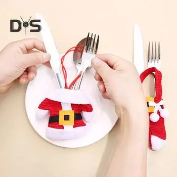 8 шт. рождественские держатели для столовых приборов сезонные праздничные чехлы для столовых приборов многоразовые ножи вилки ложки чехол для столовых приборов для рождественской вечеринки обеденный стол C