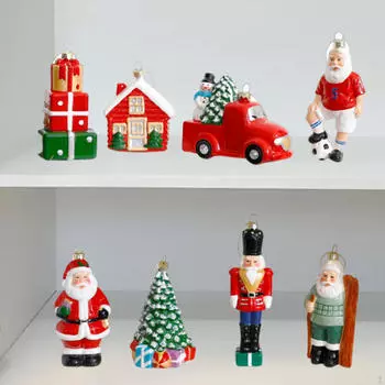 8 шт. Рождественские маленькие подвески, декоративные безделушки, рождественские фигурки, украшения для дома