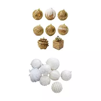 8 шт. Рождественские шары, подвесные подвески, многофункциональные аксессуары, рождественские украшения, небьющиеся, для прикроватных тумбочек или сумок золотистый