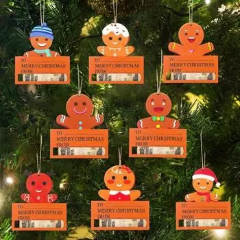 8 шт. Рождественский держатель для денег, деревянное подвесное украшение с держателем для денег, многофункциональное рождество A