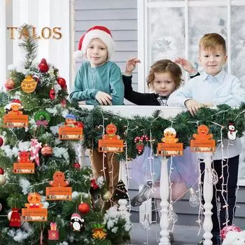 8 шт. Рождественский держатель для денег, деревянное подвесное украшение с держателем для денег, многофункциональный держатель для рождественских открыток для украшений на елку A