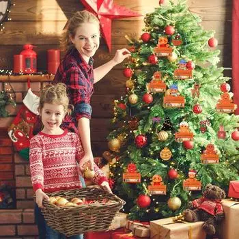 8 шт. Рождественский держатель для денег, деревянное подвесное украшение с держателем для денег, многофункциональный держатель для рождественских открыток для украшений на елку A