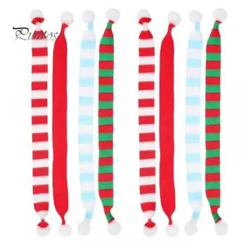 8 шт. Рождественский миниатюрный шарф Санта-Клауса, чучело медведя, многофункциональное рождественское украшение для бутылок вина, домашние животные, поделки Sets