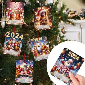 8 шт. Рождественский зажим для денег, сезонный держатель для денег, подарочная открытка с рисунком из мультфильма, держатель для денег, подвесные украшения для рождественской елки A