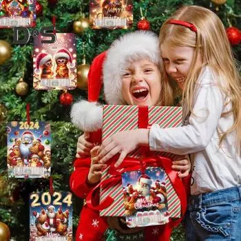 8 шт. Рождественский зажим для денег, сезонный держатель для денег, подарочная открытка с рисунком из мультфильма, держатель для денег, подвесные украшения для рождественской елки D