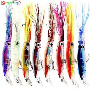8 шт., рыболовная приманка, большой рыболовный крючок, наживка в форме осьминога для морской пресноводной рыбалки разноцветный
