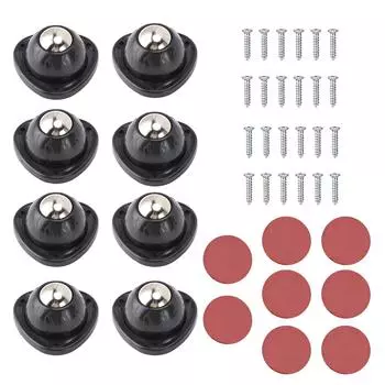 8 шт. самоклеящиеся роликовые колеса для мебели, грузоподъемность ковша 28 фунтов на колесо, поворот на 360 градусов