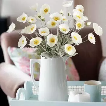 8 шт. шелковых маковых цветов, искусственные маки, искусственные цветы, маковые растения, искусственные цветы оптом для украшения дома, цветочная композиция, свадебный букет белый