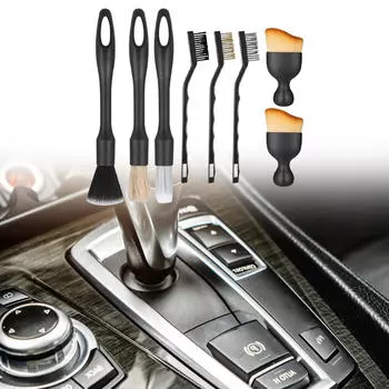 8 шт. Щетки для мытья автомобилей, многофункциональные, портативные, для мытья эмблем, колес, аксессуаров, многоголовочные