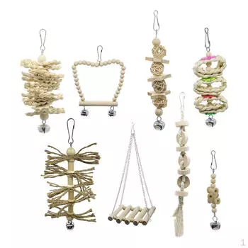 8 шт./шт./компл., применимые к жевательной игрушке для птиц и попугаев, деревянные игрушки-качалки