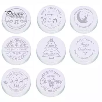 8 шт., штамп для печенья с Рождеством, прозрачный узор, 3D рельефный дизайн, уникальный штамп для выпечки, экономящий время, штамп для выпечки рождественского печенья Round Ring