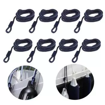 8 шт., швартовочный канат для лодок, толщина 0,24 дюйма, 5 футов, двойной плетеный швартовочный канат для швартовки лодок G0 01, аксессуары для лодок