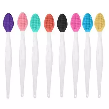 8 шт. силиконовая щеточка для скраба для губ для мужчин и женщин, двухсторонняя очищающая щетка для отшелушивания, осветляющая темные губы, отшелушивающий инструмент для сухих потрескавшихся губ 8pcs