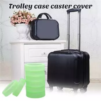 8 шт. силиконовые чехлы на колеса для багажа, бесшумные флуоресцентные колеса для чемодана, бесшумные рукава, защита колес для путешествий флуоресцентный зеленый